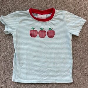 Jellybean Embroidered Applique Red Gingham Apples 2t